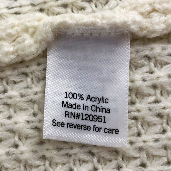 SO Goods For Life Boho Cozy Open-Knit Cream Pullover Crewneck Sweater Size XXL - Picture 10 of 11